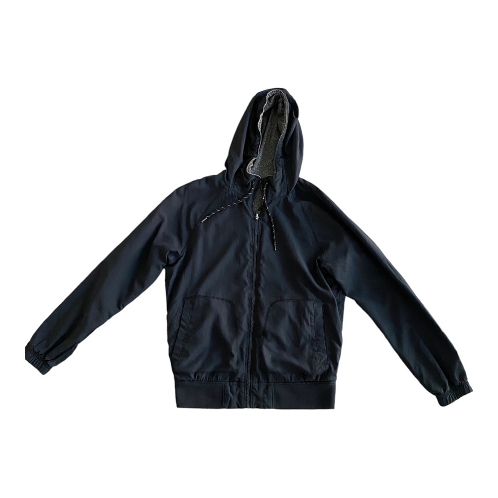 Hollister Men’s Reversible Windbreaker Black/Gray Pockets on Both Sides Size S